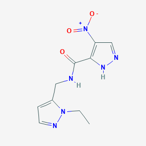 N-[(1-ethyl-1H-pyrazol-5-yl)methyl]-4-nitro-1H-pyrazole-3-carboxamide