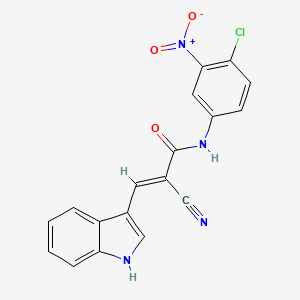 (2E)-N-(4-chloro-3-nitrophenyl)-2-cyano-3-(1H-indol-3-yl)prop-2-enamide