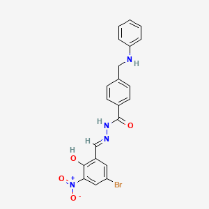 N'-[(E)-(5-bromo-2-hydroxy-3-nitrophenyl)methylidene]-4-[(phenylamino)methyl]benzohydrazide