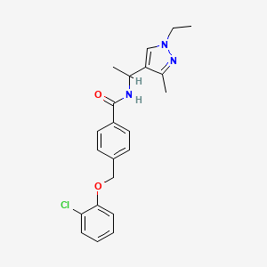 4-[(2-chlorophenoxy)methyl]-N-[1-(1-ethyl-3-methyl-1H-pyrazol-4-yl)ethyl]benzamide