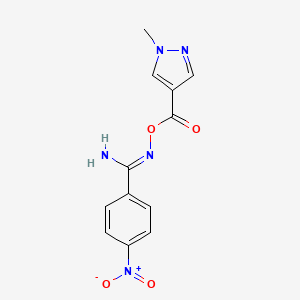 molecular formula C12H11N5O4 B10895171 N'-{[(1-methyl-1H-pyrazol-4-yl)carbonyl]oxy}-4-nitrobenzenecarboximidamide 