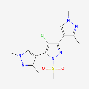 4-chloro-3,5-bis(1,3-dimethylpyrazol-4-yl)-1-methylsulfonylpyrazole