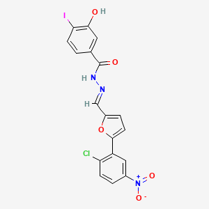 N'-{(E)-[5-(2-chloro-5-nitrophenyl)furan-2-yl]methylidene}-3-hydroxy-4-iodobenzohydrazide