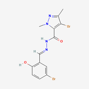 4-bromo-N'-(5-bromo-2-hydroxybenzylidene)-1,3-dimethyl-1H-pyrazole-5-carbohydrazide