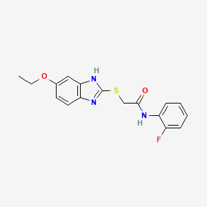 2-[(5-ethoxy-1H-benzimidazol-2-yl)sulfanyl]-N-(2-fluorophenyl)acetamide