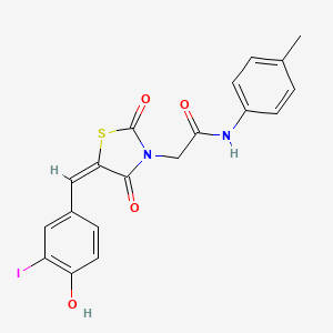 2-[(5E)-5-(4-hydroxy-3-iodobenzylidene)-2,4-dioxo-1,3-thiazolidin-3-yl]-N-(4-methylphenyl)acetamide