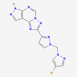 2-{1-[(4-bromo-1H-pyrazol-1-yl)methyl]-1H-pyrazol-3-yl}-7H-pyrazolo[4,3-e][1,2,4]triazolo[1,5-c]pyrimidine