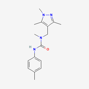 molecular formula C16H22N4O B10895282 1-methyl-3-(4-methylphenyl)-1-[(1,3,5-trimethyl-1H-pyrazol-4-yl)methyl]urea 