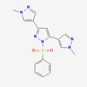 1-(benzenesulfonyl)-3,5-bis(1-methylpyrazol-4-yl)pyrazole