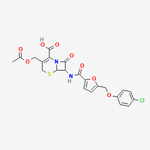 3-[(Acetyloxy)methyl]-7-({5-[(4-chlorophenoxy)methyl]-2-furoyl}amino)-8-oxo-5-thia-1-azabicyclo[4.2.0]oct-2-ene-2-carboxylic acid