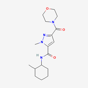 molecular formula C17H26N4O3 B10895355 1-methyl-N-(2-methylcyclohexyl)-3-(morpholin-4-ylcarbonyl)-1H-pyrazole-5-carboxamide 