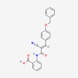 molecular formula C24H18N2O4 B10895373 2-({(2E)-3-[4-(benzyloxy)phenyl]-2-cyanoprop-2-enoyl}amino)benzoic acid 