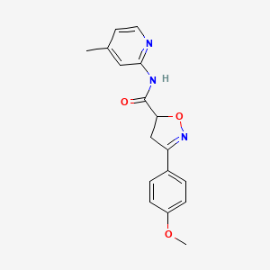 3-(4-methoxyphenyl)-N-(4-methylpyridin-2-yl)-4,5-dihydro-1,2-oxazole-5-carboxamide