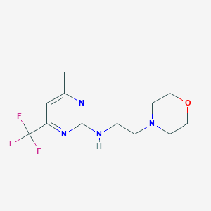 molecular formula C13H19F3N4O B10895416 4-methyl-N-[1-(morpholin-4-yl)propan-2-yl]-6-(trifluoromethyl)pyrimidin-2-amine 