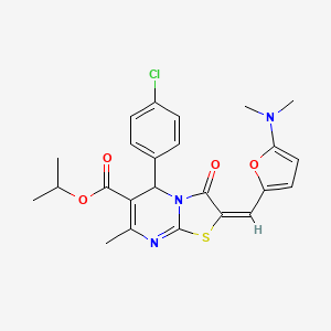 propan-2-yl (2E)-5-(4-chlorophenyl)-2-{[5-(dimethylamino)furan-2-yl]methylidene}-7-methyl-3-oxo-2,3-dihydro-5H-[1,3]thiazolo[3,2-a]pyrimidine-6-carboxylate