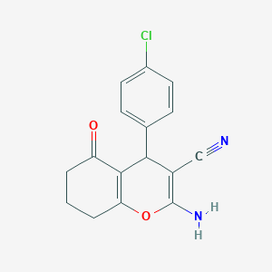 molecular formula C16H13ClN2O2 B10895428 2-amino-4-(4-chlorophenyl)-5-oxo-5,6,7,8-tetrahydro-4H-chromene-3-carbonitrile 