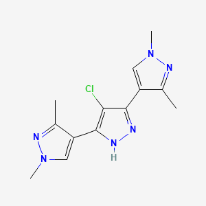 4-chloro-3,5-bis(1,3-dimethylpyrazol-4-yl)-1H-pyrazole