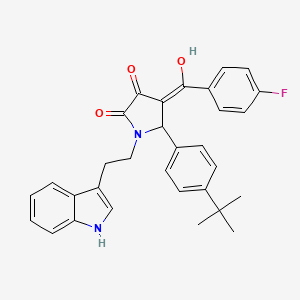 5-(4-tert-butylphenyl)-4-[(4-fluorophenyl)carbonyl]-3-hydroxy-1-[2-(1H-indol-3-yl)ethyl]-1,5-dihydro-2H-pyrrol-2-one