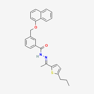 3-[(naphthalen-1-yloxy)methyl]-N'-[(1E)-1-(5-propylthiophen-2-yl)ethylidene]benzohydrazide