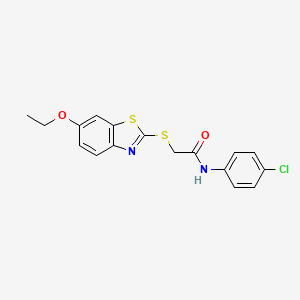 N-(4-chlorophenyl)-2-[(6-ethoxy-1,3-benzothiazol-2-yl)sulfanyl]acetamide