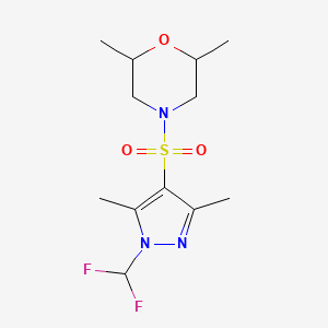 molecular formula C12H19F2N3O3S B10895456 4-{[1-(difluoromethyl)-3,5-dimethyl-1H-pyrazol-4-yl]sulfonyl}-2,6-dimethylmorpholine 