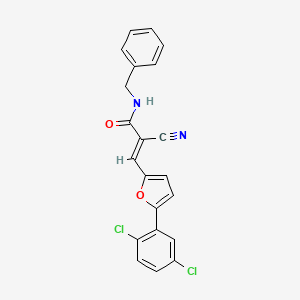 molecular formula C21H14Cl2N2O2 B10895464 (2E)-N-benzyl-2-cyano-3-[5-(2,5-dichlorophenyl)furan-2-yl]prop-2-enamide 