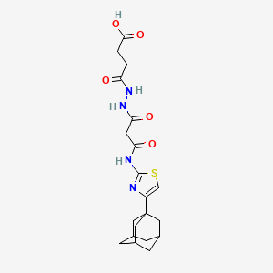 4-[2-(3-{[4-(1-Adamantyl)-1,3-thiazol-2-YL]amino}-3-oxopropanoyl)hydrazino]-4-oxobutanoic acid