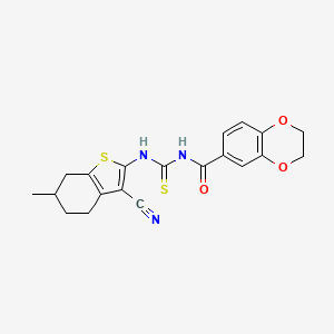 N-[(3-cyano-6-methyl-4,5,6,7-tetrahydro-1-benzothiophen-2-yl)carbamothioyl]-2,3-dihydro-1,4-benzodioxine-6-carboxamide