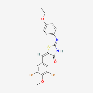 molecular formula C19H16Br2N2O3S B10895480 (2E,5E)-5-(3,5-dibromo-4-methoxybenzylidene)-2-[(4-ethoxyphenyl)imino]-1,3-thiazolidin-4-one 