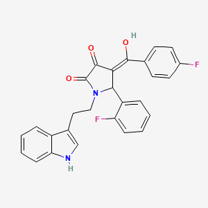 5-(2-fluorophenyl)-4-[(4-fluorophenyl)carbonyl]-3-hydroxy-1-[2-(1H-indol-3-yl)ethyl]-1,5-dihydro-2H-pyrrol-2-one