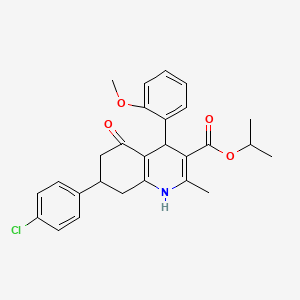 Propan-2-yl 7-(4-chlorophenyl)-4-(2-methoxyphenyl)-2-methyl-5-oxo-1,4,5,6,7,8-hexahydroquinoline-3-carboxylate