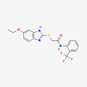 molecular formula C18H16F3N3O2S B10895500 2-[(5-ethoxy-1H-benzimidazol-2-yl)sulfanyl]-N-[2-(trifluoromethyl)phenyl]acetamide 