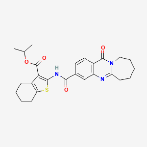 Propan-2-yl 2-{[(12-oxo-6,7,8,9,10,12-hexahydroazepino[2,1-b]quinazolin-3-yl)carbonyl]amino}-4,5,6,7-tetrahydro-1-benzothiophene-3-carboxylate