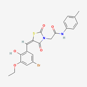 2-[(5E)-5-(5-bromo-3-ethoxy-2-hydroxybenzylidene)-2,4-dioxo-1,3-thiazolidin-3-yl]-N-(4-methylphenyl)acetamide