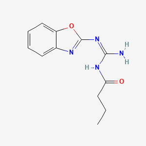 N-[(E)-amino(1,3-benzoxazol-2-ylamino)methylidene]butanamide