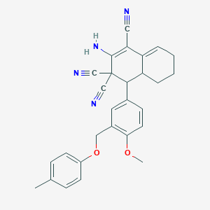 2-amino-4-{4-methoxy-3-[(4-methylphenoxy)methyl]phenyl}-4a,5,6,7-tetrahydronaphthalene-1,3,3(4H)-tricarbonitrile