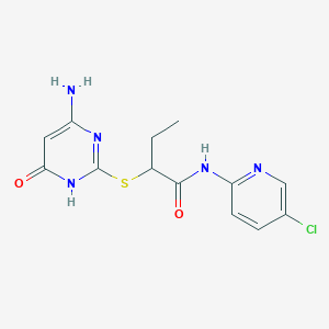 2-[(4-amino-6-oxo-1,6-dihydropyrimidin-2-yl)sulfanyl]-N-(5-chloropyridin-2-yl)butanamide