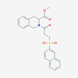 molecular formula C24H23NO5S B10895634 Methyl 2-[3-(naphthalen-2-ylsulfonyl)propanoyl]-1,2,3,4-tetrahydroisoquinoline-3-carboxylate 