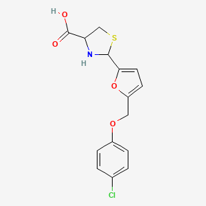 2-{5-[(4-Chlorophenoxy)methyl]furan-2-yl}-1,3-thiazolidine-4-carboxylic acid