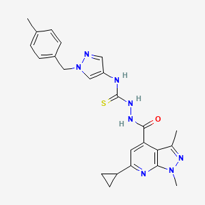 2-[(6-cyclopropyl-1,3-dimethyl-1H-pyrazolo[3,4-b]pyridin-4-yl)carbonyl]-N-[1-(4-methylbenzyl)-1H-pyrazol-4-yl]hydrazinecarbothioamide