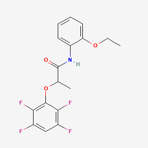 molecular formula C17H15F4NO3 B10895675 N-(2-ethoxyphenyl)-2-(2,3,5,6-tetrafluorophenoxy)propanamide 