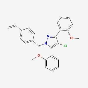 molecular formula C26H23ClN2O2 B10895736 4-chloro-1-(4-ethenylbenzyl)-3,5-bis(2-methoxyphenyl)-1H-pyrazole 