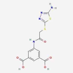 5-({[(5-Amino-1,3,4-thiadiazol-2-yl)sulfanyl]acetyl}amino)benzene-1,3-dicarboxylic acid