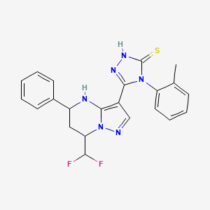 5-[7-(difluoromethyl)-5-phenyl-4,5,6,7-tetrahydropyrazolo[1,5-a]pyrimidin-3-yl]-4-(2-methylphenyl)-4H-1,2,4-triazole-3-thiol