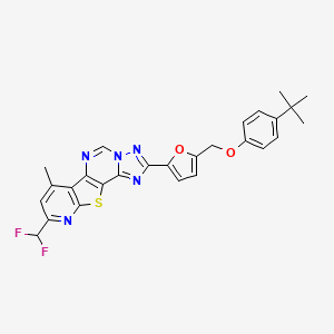 4-[5-[(4-tert-butylphenoxy)methyl]furan-2-yl]-13-(difluoromethyl)-11-methyl-16-thia-3,5,6,8,14-pentazatetracyclo[7.7.0.02,6.010,15]hexadeca-1(9),2,4,7,10(15),11,13-heptaene