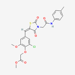 methyl {2-chloro-6-methoxy-4-[(E)-(3-{2-[(4-methylphenyl)amino]-2-oxoethyl}-2,4-dioxo-1,3-thiazolidin-5-ylidene)methyl]phenoxy}acetate