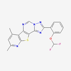 4-[2-(difluoromethoxy)phenyl]-11,13-dimethyl-16-thia-3,5,6,8,14-pentazatetracyclo[7.7.0.02,6.010,15]hexadeca-1(9),2,4,7,10(15),11,13-heptaene