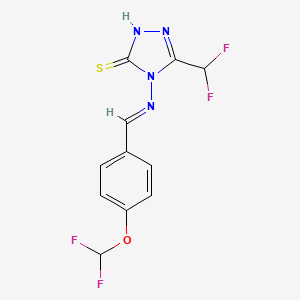 4-({(E)-[4-(difluoromethoxy)phenyl]methylidene}amino)-5-(difluoromethyl)-4H-1,2,4-triazole-3-thiol