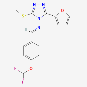 N-{(E)-[4-(difluoromethoxy)phenyl]methylidene}-3-(furan-2-yl)-5-(methylsulfanyl)-4H-1,2,4-triazol-4-amine