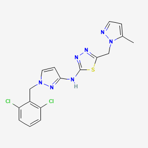 N-[1-(2,6-dichlorobenzyl)-1H-pyrazol-3-yl]-5-[(5-methyl-1H-pyrazol-1-yl)methyl]-1,3,4-thiadiazol-2-amine